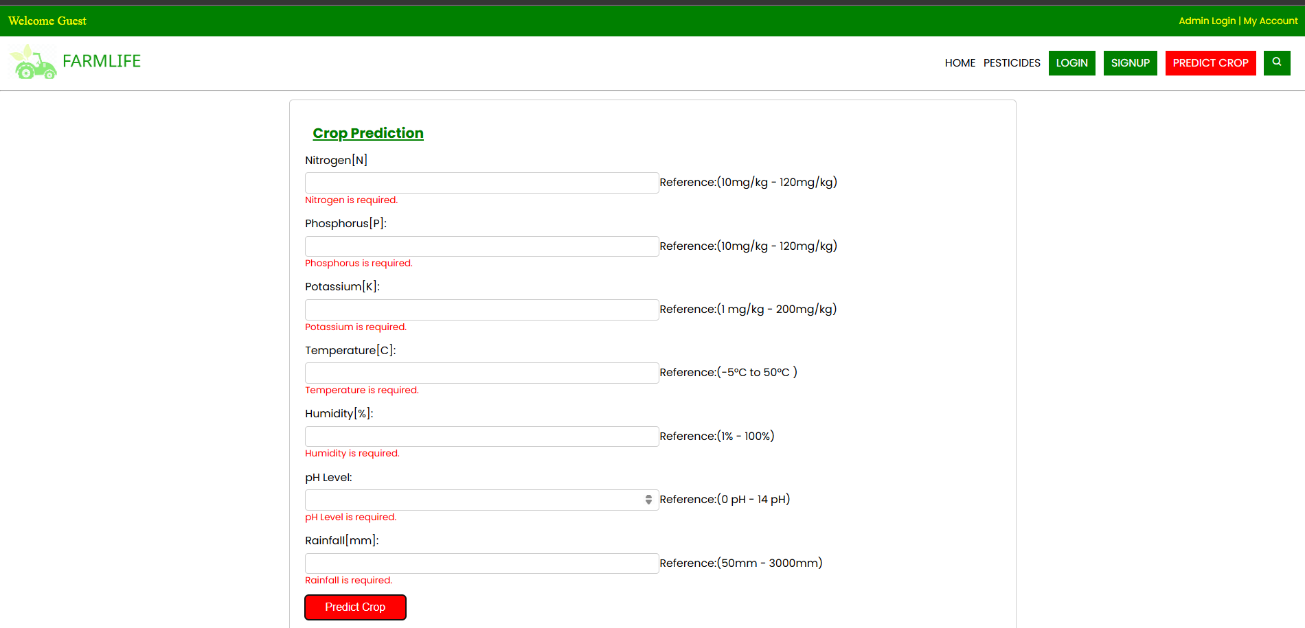 Crop Prediction System